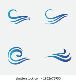 Water wave logo vector icon