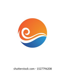 Water wave logo vector illustration design