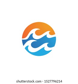  Water wave logo vector illustration design
