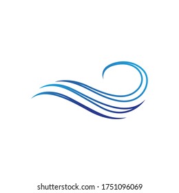 Water wave logo vector illustration design