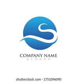 Water wave logo vector illustration design