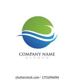 Diseño del vector del logotipo de la onda de agua