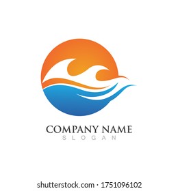 Diseño del vector del logotipo de la onda de agua