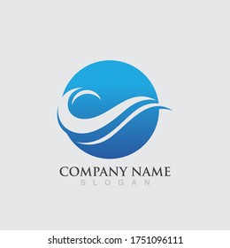 Water wave logo vector illustration design