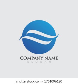 Diseño del vector del logotipo de la onda de agua