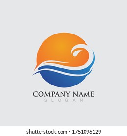Logo-Vektorgrafik-Design mit Wasserwelle