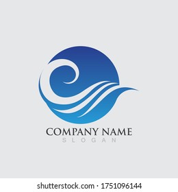 Logo-Vektorgrafik-Design mit Wasserwelle