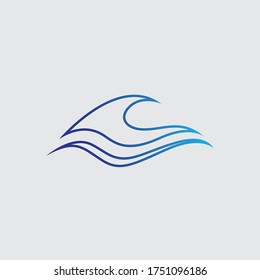 Water wave logo vector illustration design
