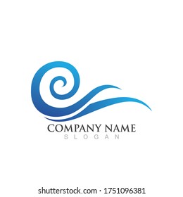 Diseño del vector del logotipo de la onda de agua