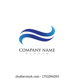 Water wave logo vector illustration design