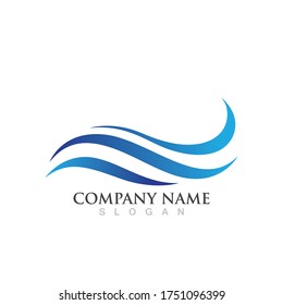 Diseño del vector del logotipo de la onda de agua