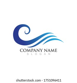 Diseño del vector del logotipo de la onda de agua