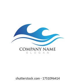 Water wave logo vector illustration design