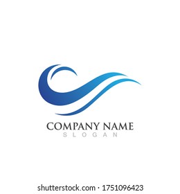 Water wave logo vector illustration design