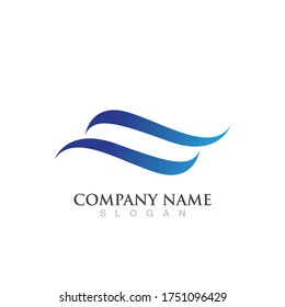 Diseño del vector del logotipo de la onda de agua