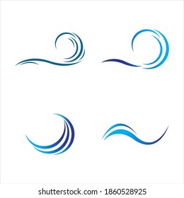 Water wave logo vector illustration design template