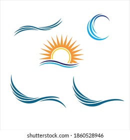 Plantilla de diseño de ilustración de vectores de ondas de agua
