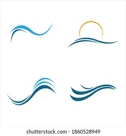 Water wave logo vector illustration design template