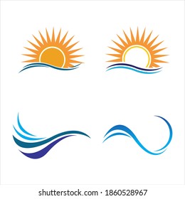 Plantilla de diseño de ilustración de vectores de ondas de agua