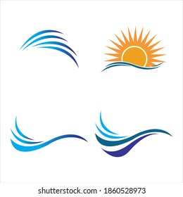 Water wave logo vector illustration design template