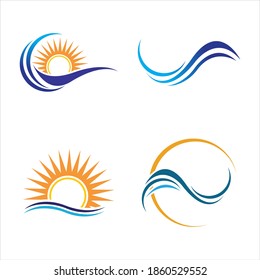 Water wave logo vector illustration design template