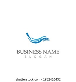 water wave logo vector illustration template design