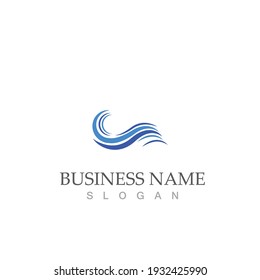 water wave logo vector illustration template design