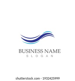 water wave logo vector illustration template design