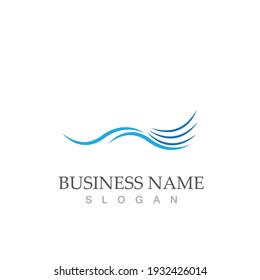 water wave logo vector illustration template design