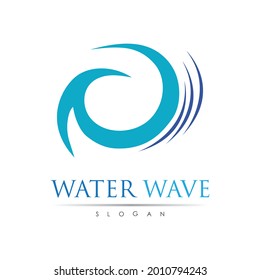 Water wave logo vector illustration design
