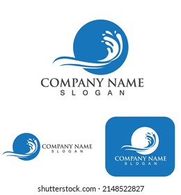 Water wave logo vector illustration design
