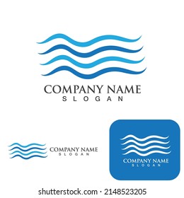Water wave logo vector illustration design