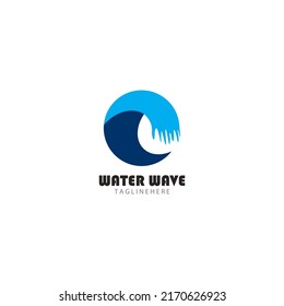 plantilla de diseño de ilustración vectorial del logotipo de la onda de agua.