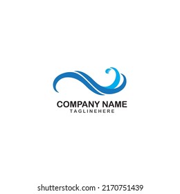 water wave logo vector illustration design template.