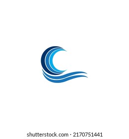 plantilla de diseño de ilustración vectorial del logotipo de la onda de agua.