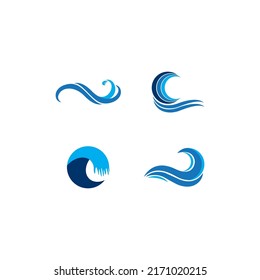 water wave logo vector illustration design template.