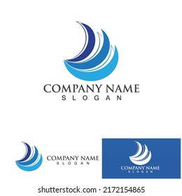 Water wave logo vector  illustration design 