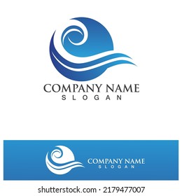 Water wave logo vector illustration design