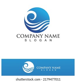 Logo-Vektorgrafik-Design mit Wasserwelle