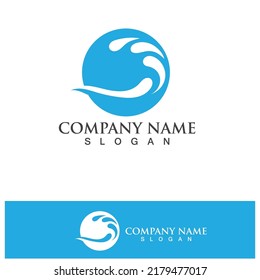 Water wave logo vector illustration design
