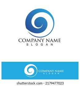 Water wave logo vector illustration design