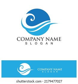 Water wave logo vector illustration design
