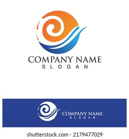 Water wave logo vector illustration design