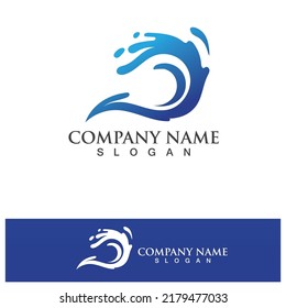 Water wave logo vector illustration design