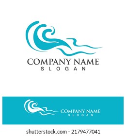 Water wave logo vector illustration design