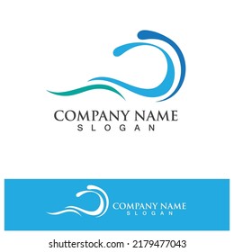 Diseño del vector del logotipo de la onda de agua