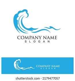 Water wave logo vector illustration design