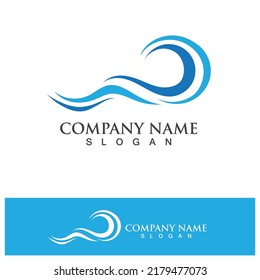 Diseño del vector del logotipo de la onda de agua