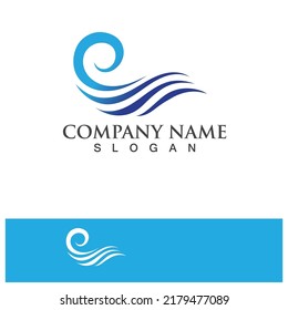 Diseño del vector del logotipo de la onda de agua