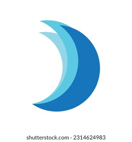 water wave logo vector illustration template design